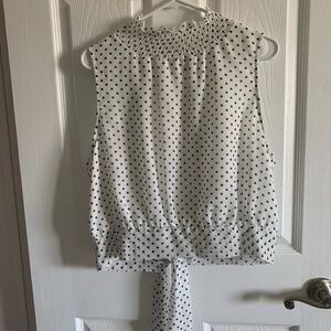 Ralph Lauren White Smocked Sleeveless Blouse